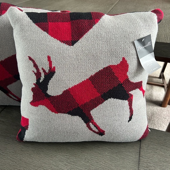 Brunelli Other - Plaid Reindeer Pillows, Set of 2